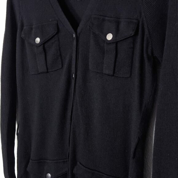 Laundry by Shelli Segal Long Black Cardigan Dress Size M Dark Academia - Picture 3 of 10